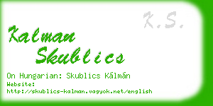 kalman skublics business card