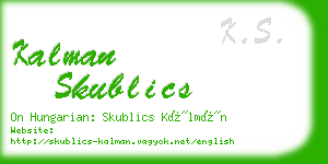 kalman skublics business card